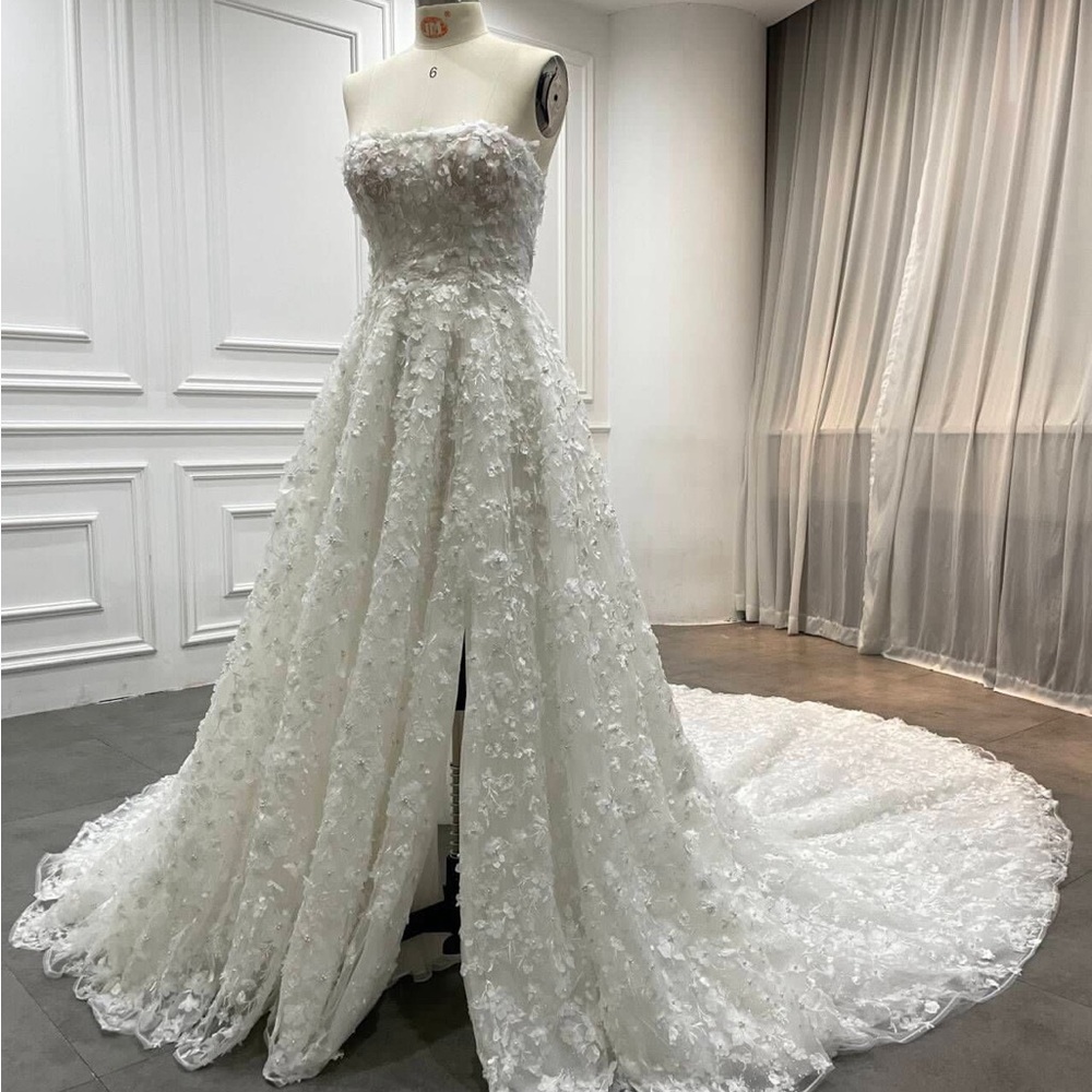Strapless 3D Flower Wedding Dress by Noble Bridal